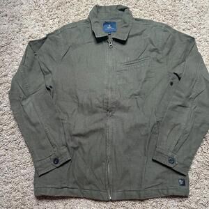 Roark Station Jacket Men Medium M Army Green Cotton Canvas Military Zip Field